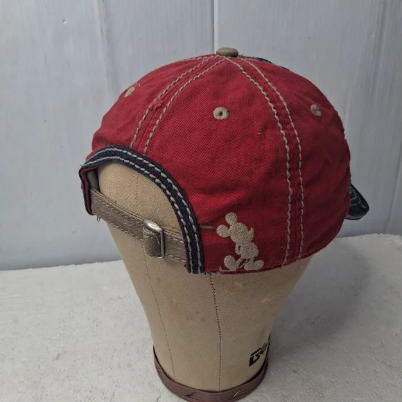 Disney Parks Kids Baseball Cap Embroidered Logo Red, Navy One Size - Picture 10 of 11